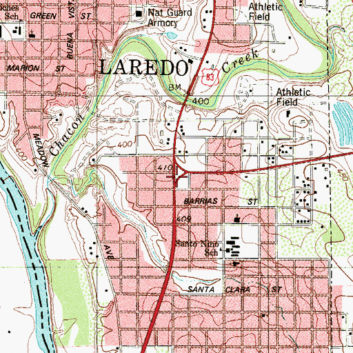 Topographic Map of Webb County Constable's Office Precinct 2, TX