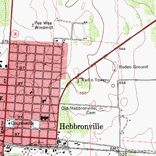 Topographic Map of United States Border Patrol Station, TX