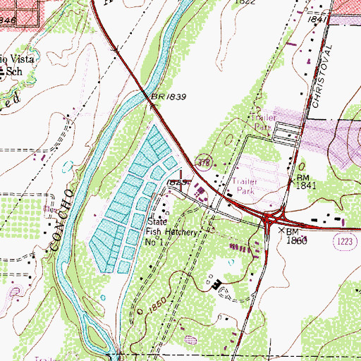 Topographic Map of Texas Parks and Wildlife Department Law Enforcement Center, TX