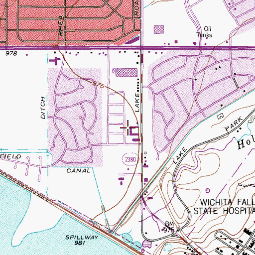 Topographic Map of Texas Parks and Wildlife Department Law Enforcement Division, TX