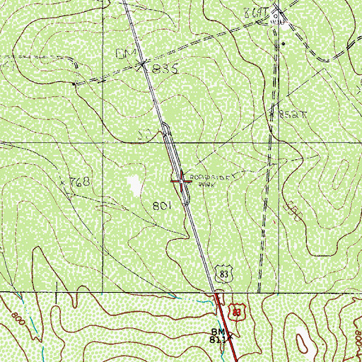Topographic Map of United States Border Patrol Checkpoint, TX