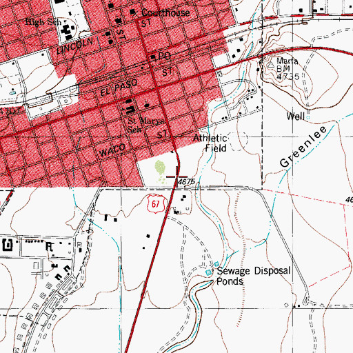 Topographic Map of United States Border Patrol Station, TX