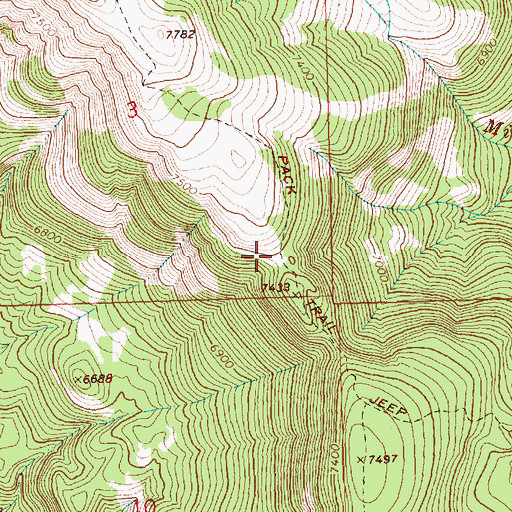 Topographic Map of Crane Mountain National Recreation Trail, CA