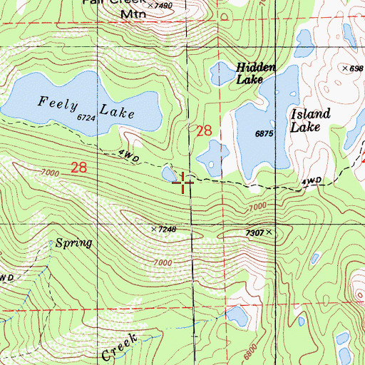 Topographic Map of Round Lake Trail, CA