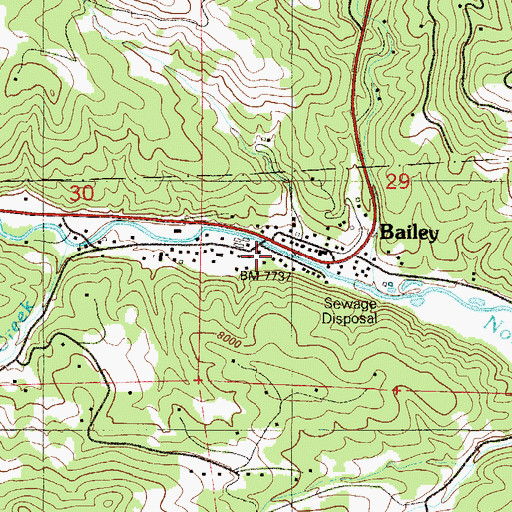Topographic Map of Bailey Post Office, CO