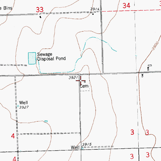 Topographic Map of Walsh Cemetery, CO