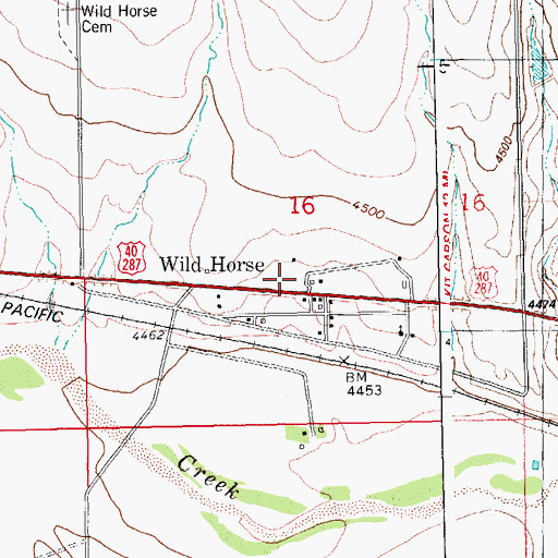 Topographic Map of Wild Horse Post Office, CO