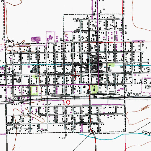 Topographic Map of Las Animas Post Office, CO