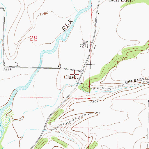 Topographic Map of Clark Post Office, CO
