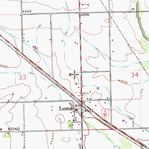 Topographic Map of Loma Post Office, CO