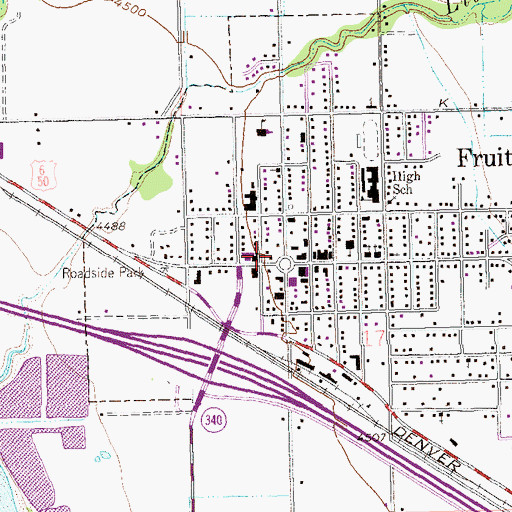 Topographic Map of Fruita Post Office, CO