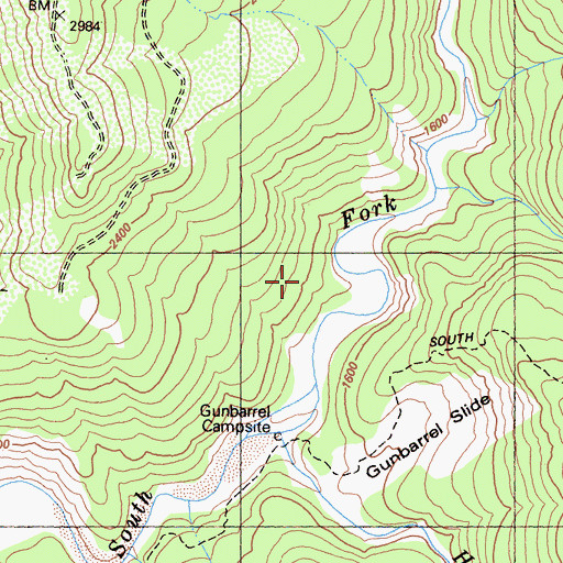 Topographic Map of Gunbarrel Trail, CA
