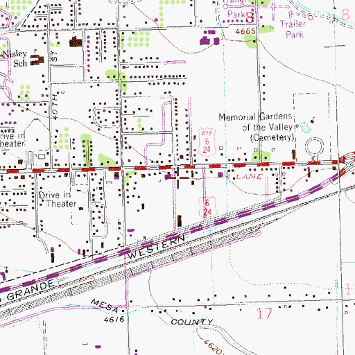 Topographic Map of Fruitvale Post Office, CO