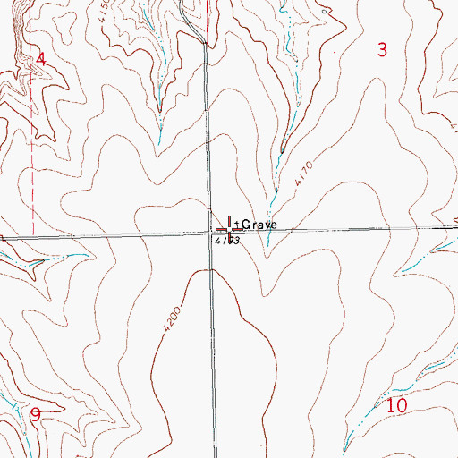 Topographic Map of Hamilton Cemetery, CO