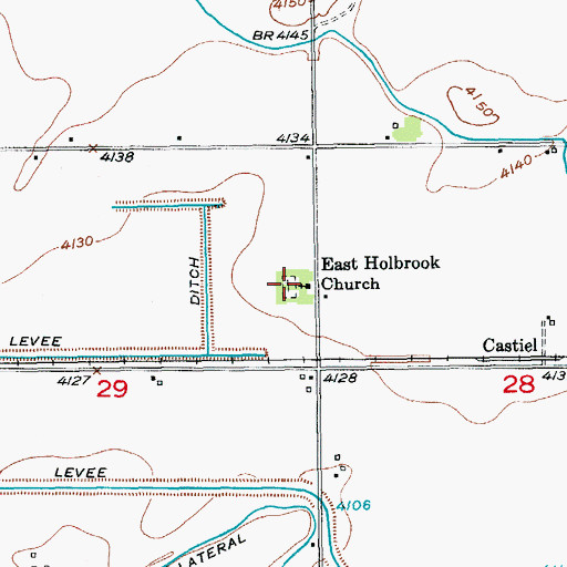 Topographic Map of East Holbrook Mennonite Cemetery, CO