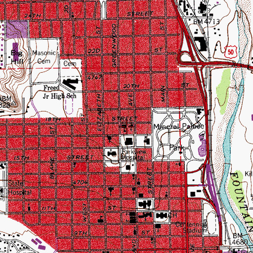 Topographic Map of Ascension Episcopal Church Columbarium, CO