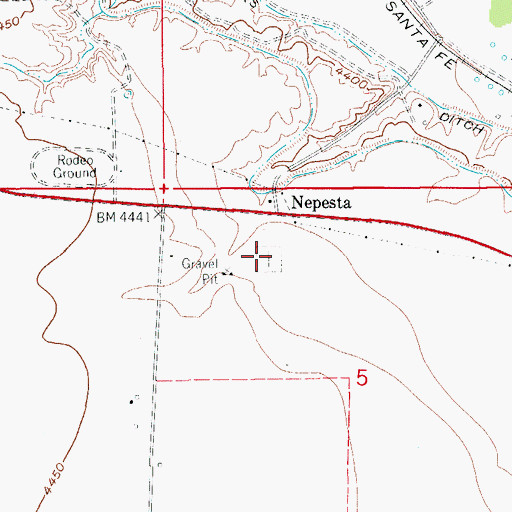 Topographic Map of Nepesta Cemetery, CO