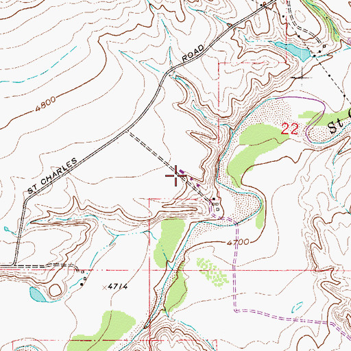 Topographic Map of Wiggins Saint Charles Cemetery, CO