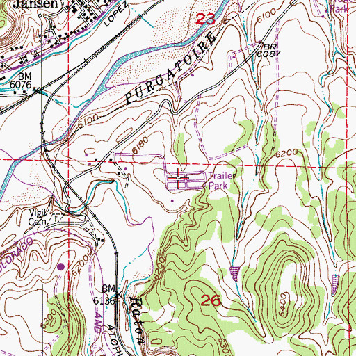 Topographic Map of Carpio Longsdale Catholic Cemetery, CO