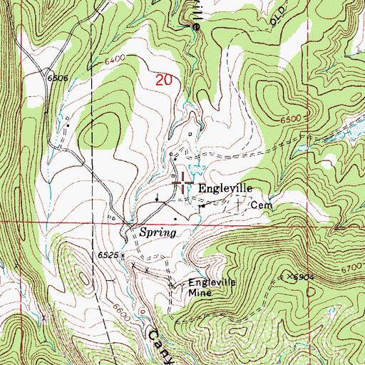 Topographic Map of Engleville Cemetery, CO