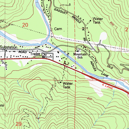 Topographic Map of Gasquet District Ranger Office, CA