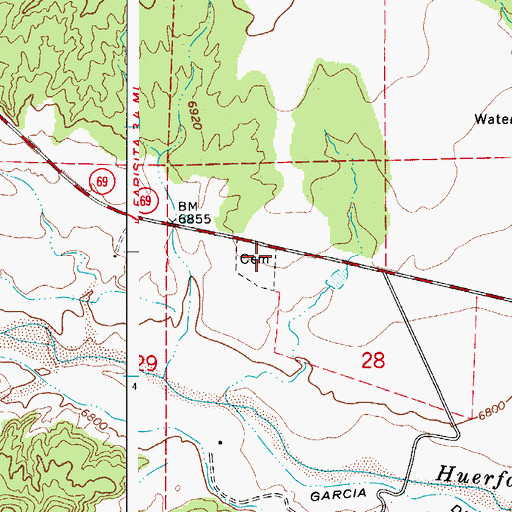 Topographic Map of Gardner Catholic Cemetery, CO