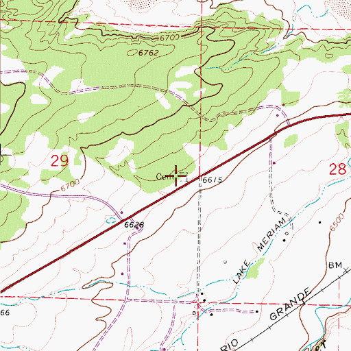 Topographic Map of North Veta Cemetery, CO