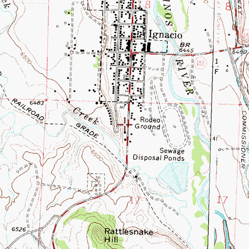 Topographic Map of Ignacio Post Office, CO