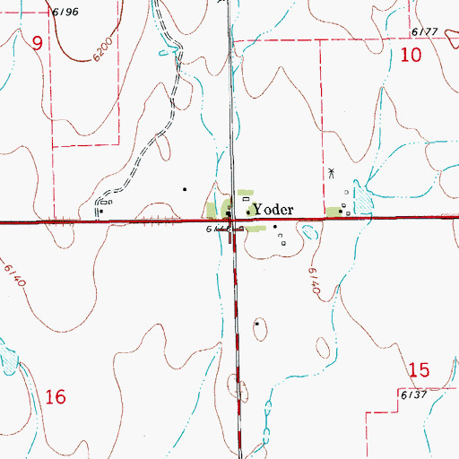 Topographic Map of Yoder Post Office, CO