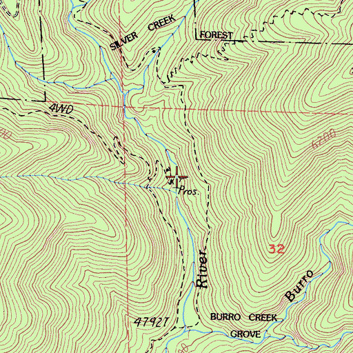 Topographic Map of Old Copper Mine, CA