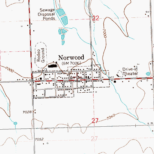 Topographic Map of Norwood Post Office, CO
