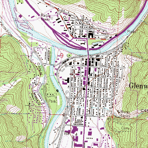 Topographic Map of Glenwood Springs Post Office, CO