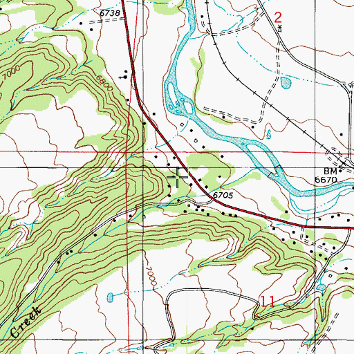 Topographic Map of Howard Post Office, CO