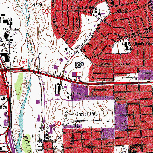 Topographic Map of Belmont Post Office, CO
