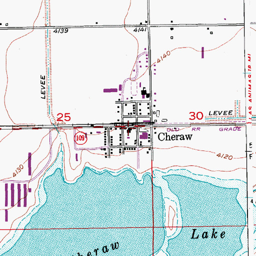 Topographic Map of Cheraw Post Office, CO
