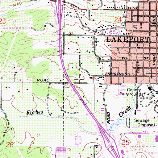 Topographic Map of Lake County Sheriff's Office, CA