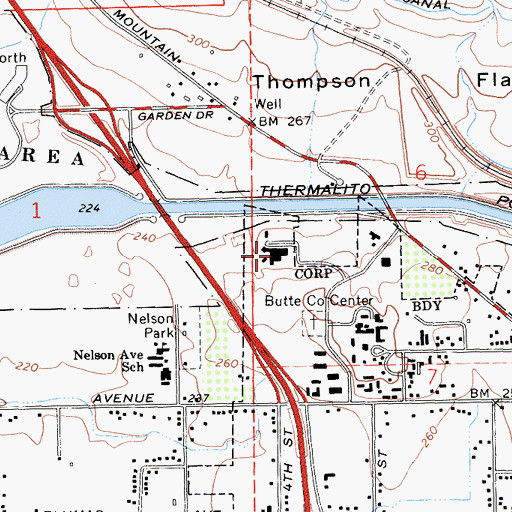 Topographic Map of Butte County Sheriff's Office, CA