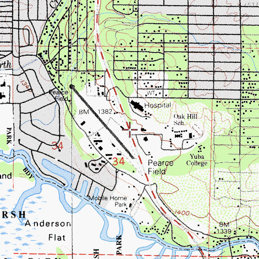 Topographic Map of Lake County Sheriff's Office Clearlake Substation, CA