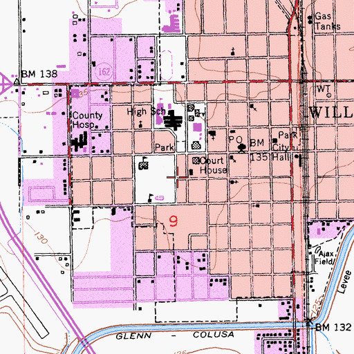 Topographic Map of Glenn County Sheriff's Office, CA