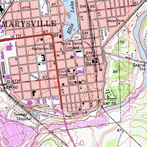 Topographic Map of Yuba County Sheriff's Office, CA