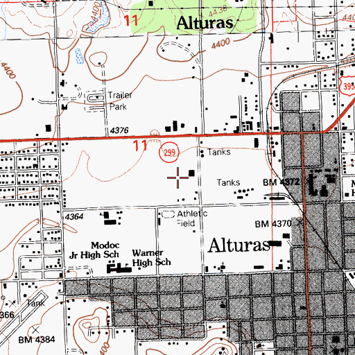 Topographic Map of California Highway Patrol Northern Division - Alturas, CA