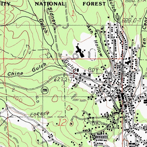 Topographic Map of Trinity County Sheriff's Office, CA