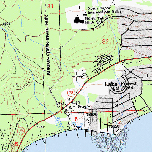 Topographic Map of Placer County Sheriff's Office Tahoe Substation, CA