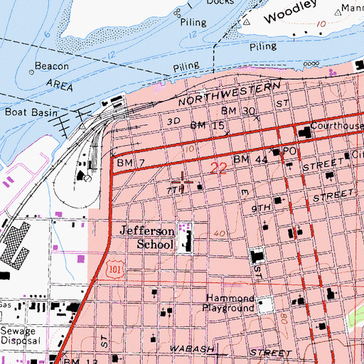 Topographic Map of Eureka Police Department, CA