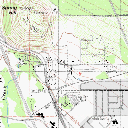 Topographic Map of Siskiyou County Sheriff's Office Mount Shasta, CA