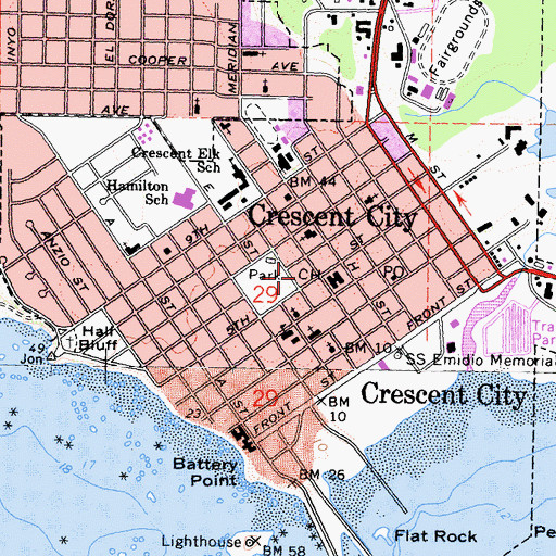 Topographic Map of Del Norte County Sheriff's Office, CA