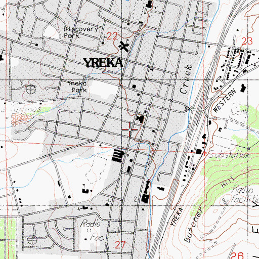 Topographic Map of Siskiyou County Sheriff, CA
