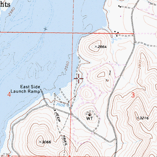 Topographic Map of Camp Nine, CA