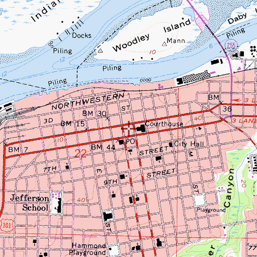 Topographic Map of Humboldt County Sheriff's Office, CA