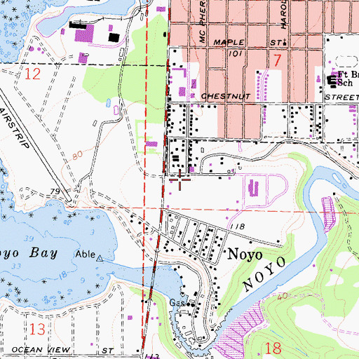 Topographic Map of Fort Bragg Police Department, CA